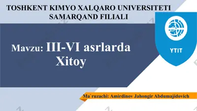 iii-vi asrlarda xitoy — PPTX