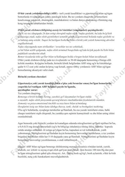o'tkir yurak yetishmovchiligi (ahf) — DOCX