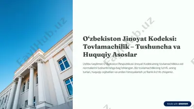 jinoyat kodeksiga oid tovla,ac&ilik va huquqiy a4o4lar — PDF