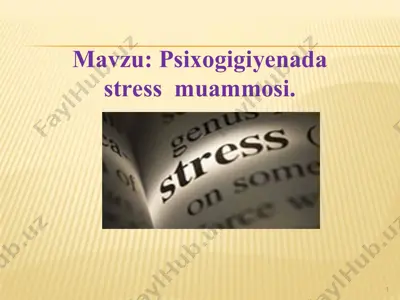 stress va psixosomatik kasalliklar — PPT