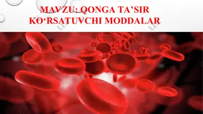 qonning ayrim funksiyalariga ta'sir qiluvchi dorilar — PPT