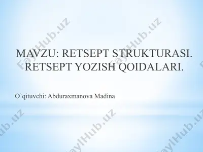 retsept strukturasi — PPTX