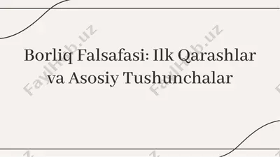 borliq falsafasi: ilk qarashlar va asosiy tushunchalar — PDF