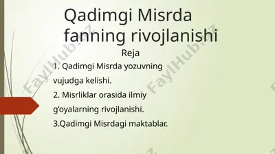 qadimgi misrda fanning rivojlanishi — PPTX