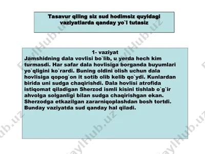 vaziyatlar va sudlar — PPT