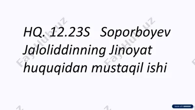 shaxsga qarshi jinoyatlar: huquqiy asoslar va amaliyot — PDF