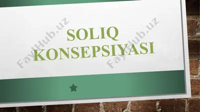 soliq konsepsiyasi — PPTX