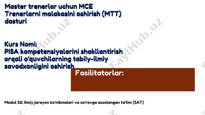 pisa kompetensiyalarini shakllantirish orqali o'quvchilarning tabiiy-ilmiy savodxonligini oshirish — PDF