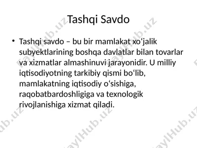 tashqi savdo — PPTX