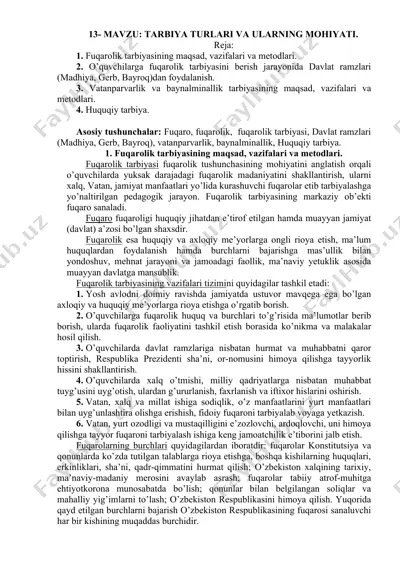 tarbiya turlari va ularning mohiyati — DOCX