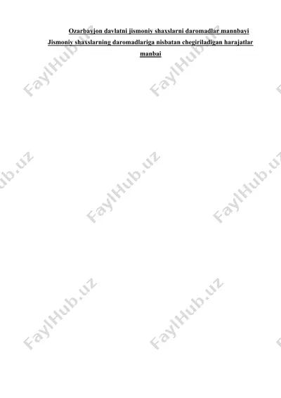 jismoniy shaxslar daromadlari va chegiriladigan harajatlar — DOCX