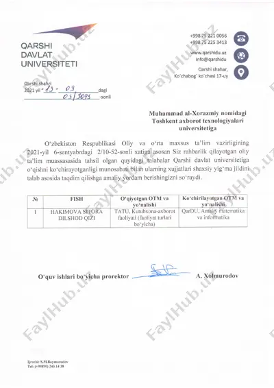 qarshi davlat universiteti — PDF