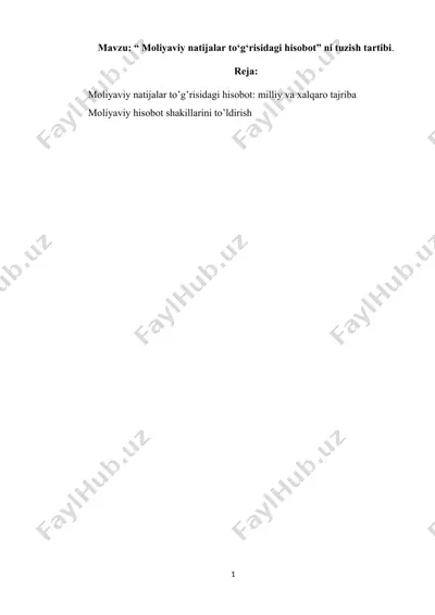 moliyaviy natijalar to‘g‘risidagi hisobot — DOCX