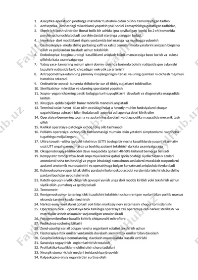 antiseptika va aperatsion jarohatga mikroblar tushishini oldini olishni tamonlaydigan tadbir — DOCX