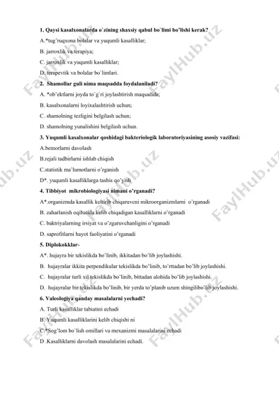 kasalliklar va shamollar guli — DOCX