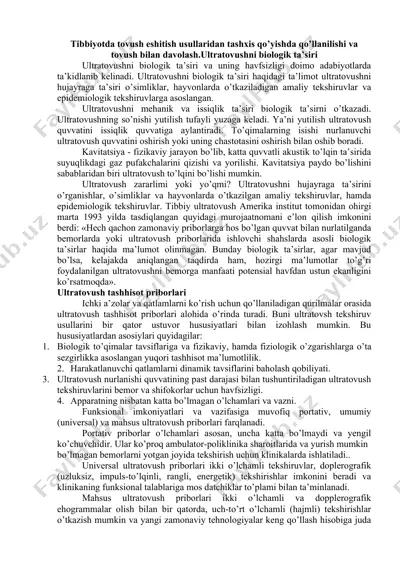 tovush eshitish usullari va ultratovush ta'siri — DOCX