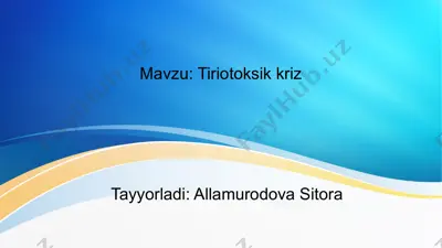 tiriotoksik kriz — PPTX