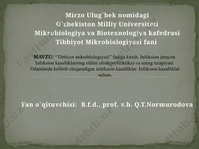 tibbiyot mikrobiologiyasi — PPTX