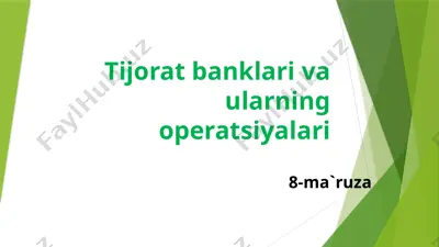 tijorat banklari va ularning operatsiyalari — PPTX