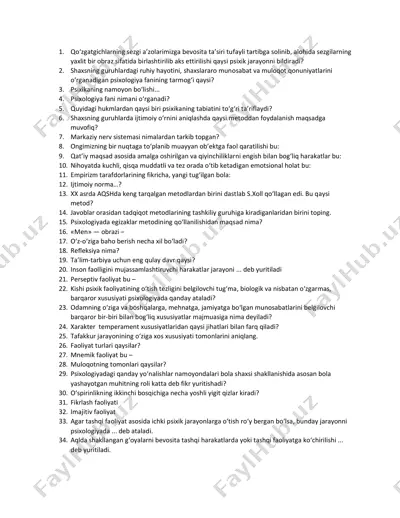 psixologiya asoslari — PDF