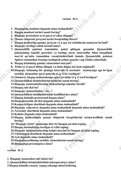 huquqning asosiy tushunchalari — DOCX