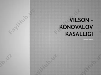 vilson-konovalov kasalligi — PPTX