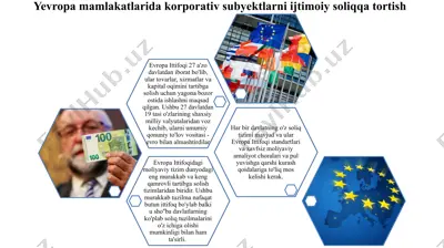 yevropa mamlakatlarida korporativ subyektlarni ijtimoiy soliqqa tortish — PPTX