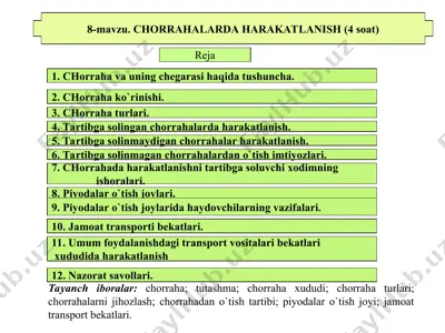 chorrahalarda harakatlanish — PPT