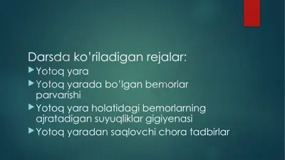 yotoq yara parvarishi — PPTX