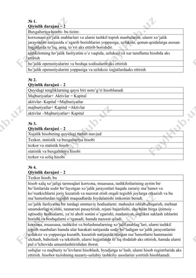 buxgalteriya hisobi tizimi — DOCX