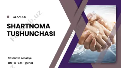 shartnoma tushunchasi — PPTX