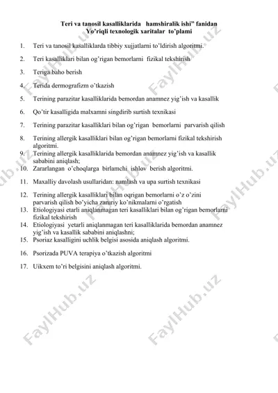 yo’riqli texnologik xarita to'plami — DOCX