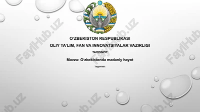 o'zbekistondagi madaniy hayot — PPTX