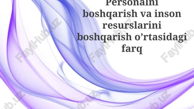 kadrlar boshqaruvi va inson resurslarini boshqarish: asosiy farqlar — PPTX
