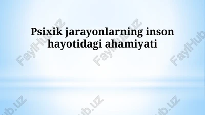 kognitiv jarayonlar va ulardagi g'oyalarni yaratish — PPTX