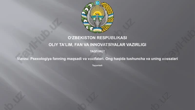 psexologiyafanning maqsadi va vazifalari — PPTX