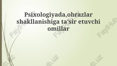 kognitiv jarayonlar va tasavvurlar — PPTX