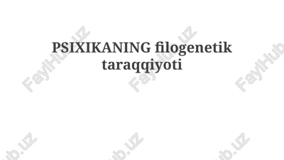 psixikaning filogenetik taraqqiyoti — PPTX