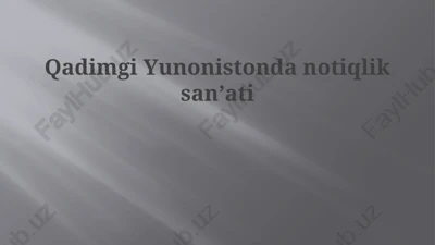 qadimgi yunonistonda ritorika — PPTX