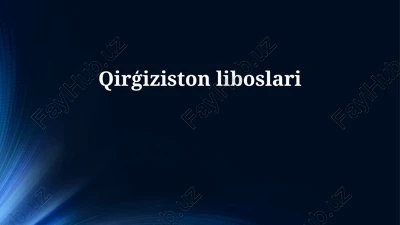 qirģiziston liboslari — PPTX