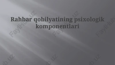 rahbarlik psixologiyasi — PPTX