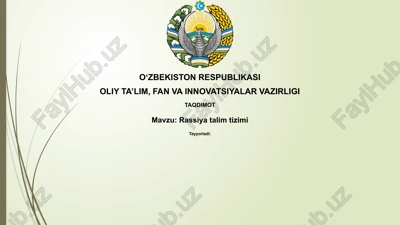 rossiya ta'lim tizimi — PPTX