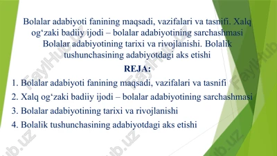 bolalar adabiyoti — PPTX