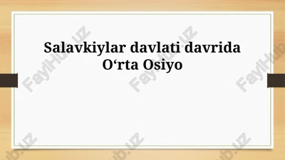 selevkiylar davridagi markaziy osiyo — PPTX