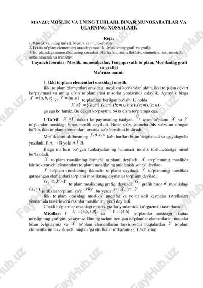 moslik va uning turlari — DOCX