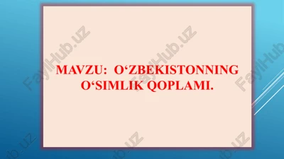 o‘zbekistonning o‘simlik qoplami — PPTX