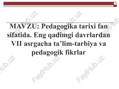 pedagogika tarixi — PPT