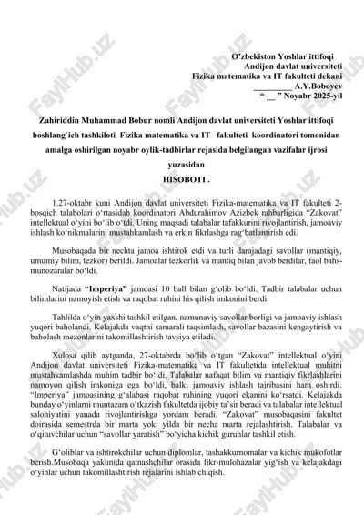 "zakovat" intellektual o‘yini — DOCX
