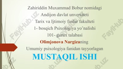 umumiy psixologiya — PPTX