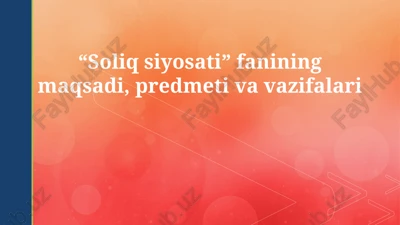 soliq siyosati — PPTX